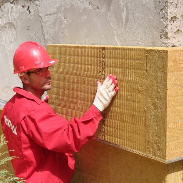 Утепление фасада минеральной ватой 100 мм (декор- структурная краска)
