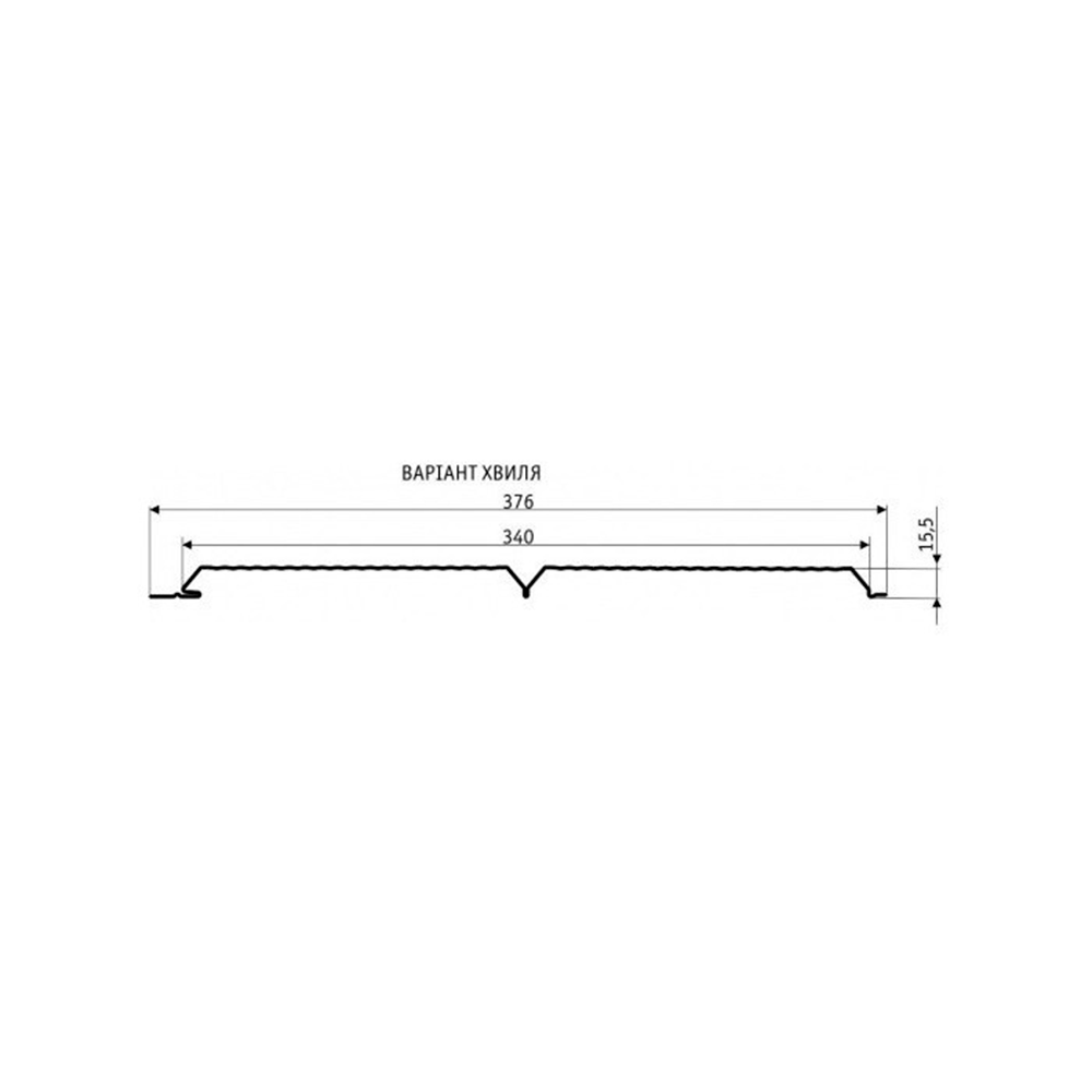 Фасадная панель "Волна" металлическая 376/340 мм (ThyssenKrupp- Германия) 0,5 мм, РЕМА